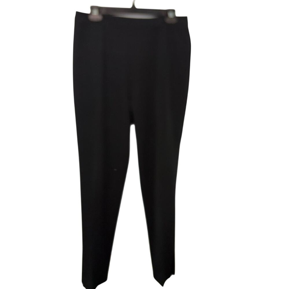 Nellie Partow Black Dress Pants Split Hem Seamed Women's Size 12 Office